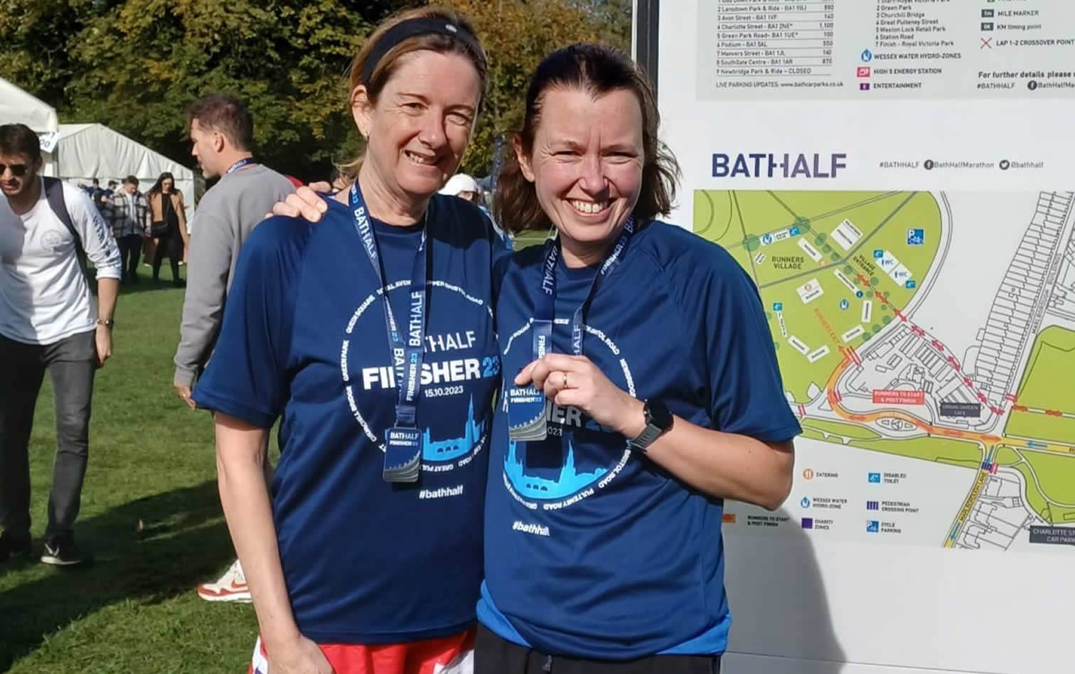 Allie & Louise at Bath Half Marathon