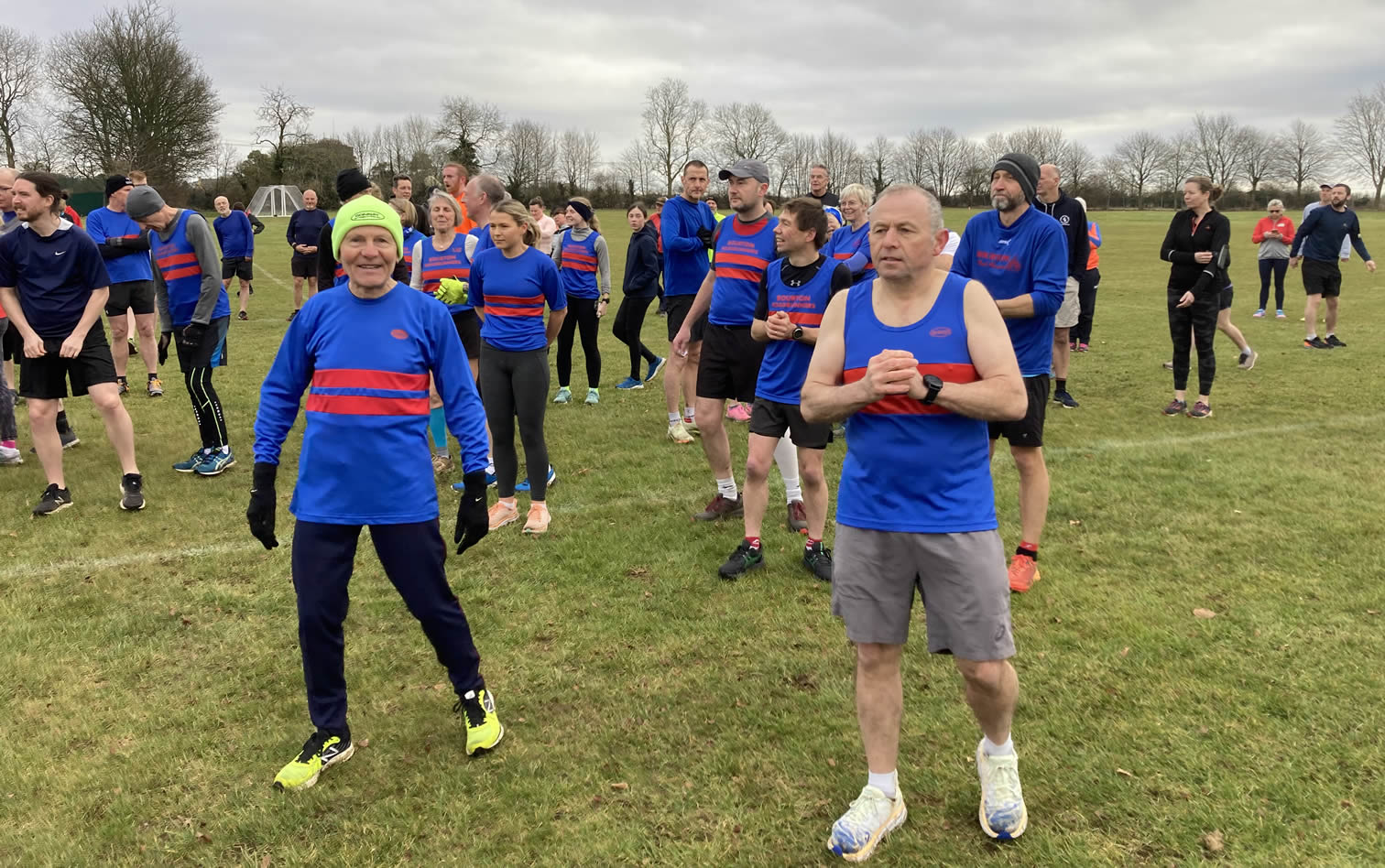 Ready for the off, with Litte John and Ian looking relaxed at Chipping Norton parkrun - 11-02-2023