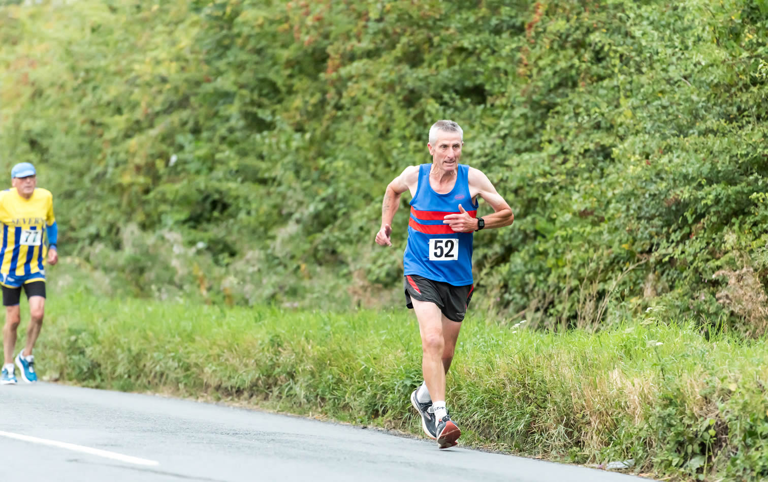 Bourton's Tony Goodwill at Haresfield 5k, 300m to go - 17th August 2022