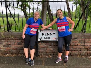 Half Marathon first-timers Jeanette Brew and Coral Feenan-Hill at Liverpool
