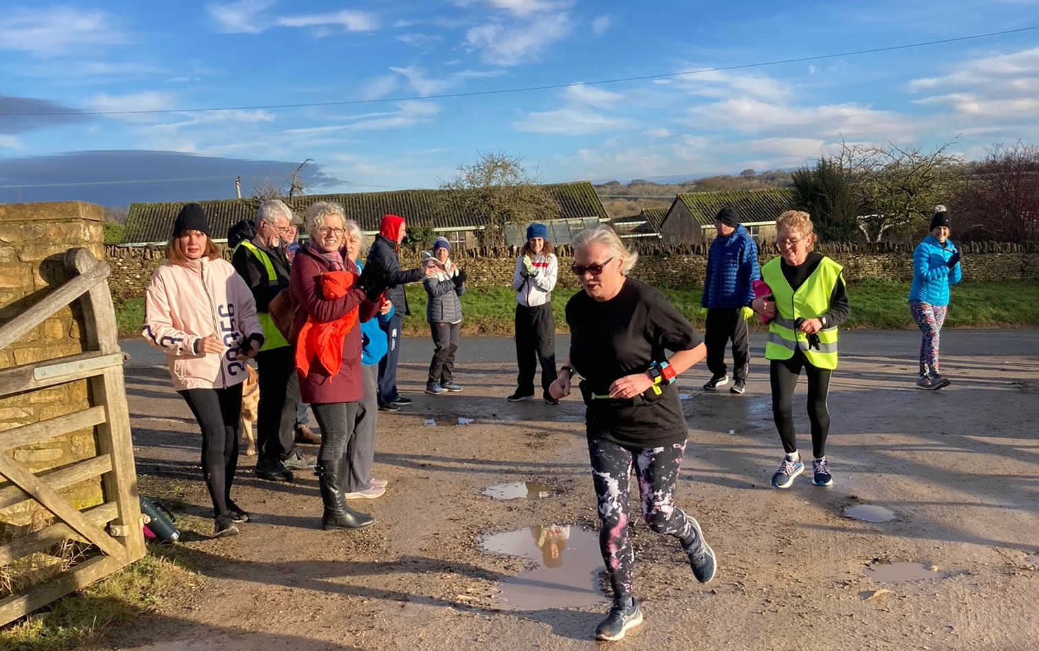 Jo Cooper finishing at BRR Social Relay, Guiting Power - 2nd January 2023