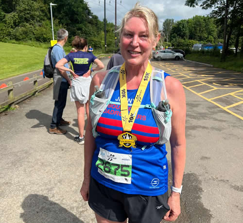 Jenny after the Redditch 10K - 16th June 2024. Click on image for a larger version