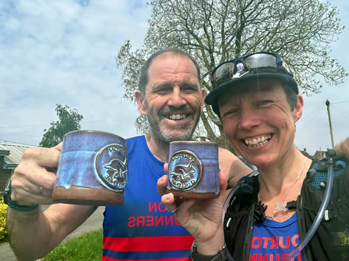 Claire and Iain Cox at Compton Downland 16-mile Challenge - 18th May 2024. Click on image for a larger version