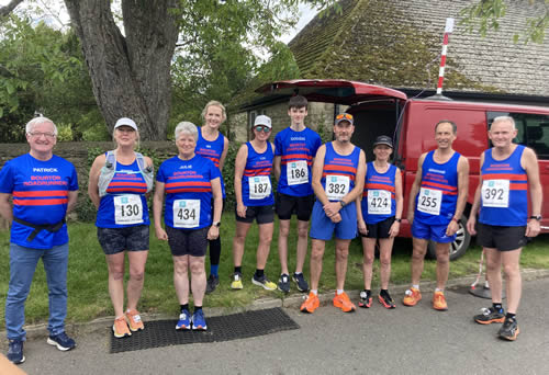 The Bourton team at Fairford 10K - 9th June 2024. Click on image for a larger version