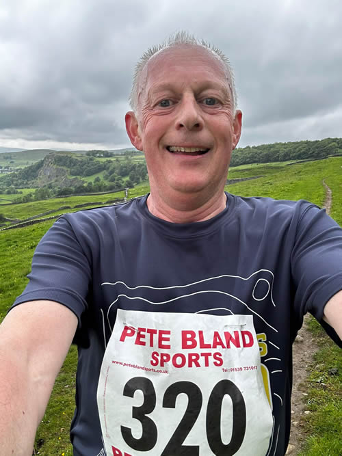 Ian after the Settle Saunter 10K trail run - 9th June 2024. Click on image for a larger version