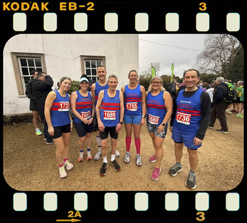 Steph, Maxine, Darren (at rear), Tony, Pippa, Catherine and Graham at Jenner 10K - 1st March 2026