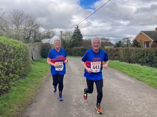 Julie and Patrick Smith at Pendock 5k - 17th March 2024. Click on image for a larger version