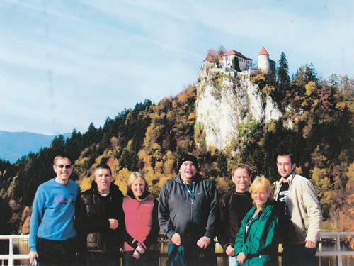 A blast from the past. A group photo at Lake Bled, during a BRR trip to Slovenia, featuring Steve “Beakie” Wheeler - October 2007
