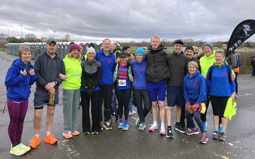 Bourton Team at Warwick Half Marathon - 4th February 2024. Click on image for a larger version.
